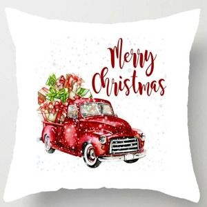 Red Truck filled with Presents Christmas Throw Pillow Cover~NWOT